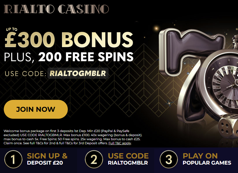 top uk welcome promo code bonuses - Rialto